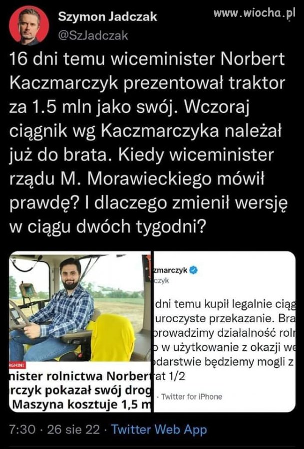 żaden się nie przyznaje do ciągnika 