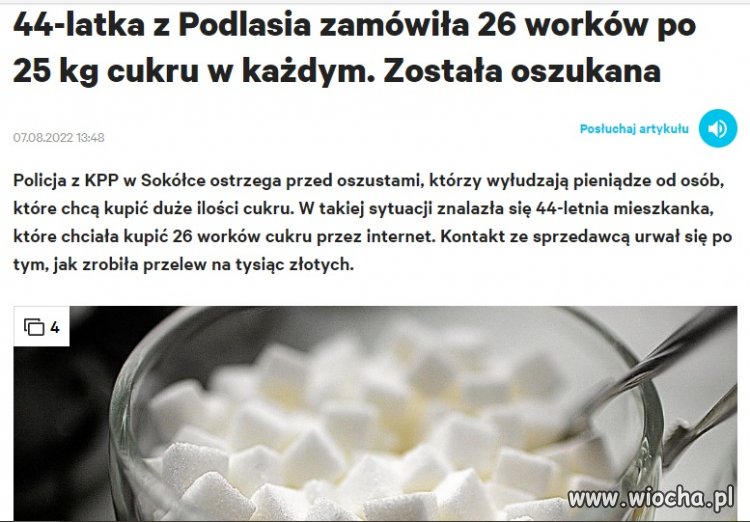 Oszustwo na cukier