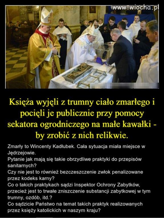 Tak się robi kasę i "świetości" w sekcie kościoła.