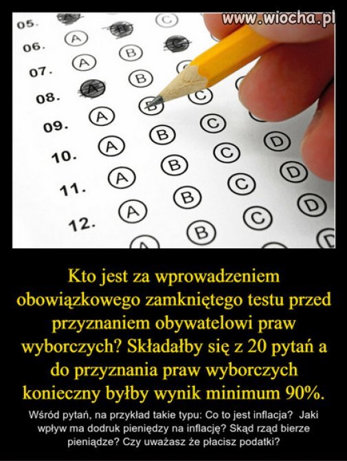 Niestety do takiego testu, trzeba czytać że zrozumieniem...