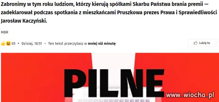 Jeśli nie będzie premii to będą nagrody
