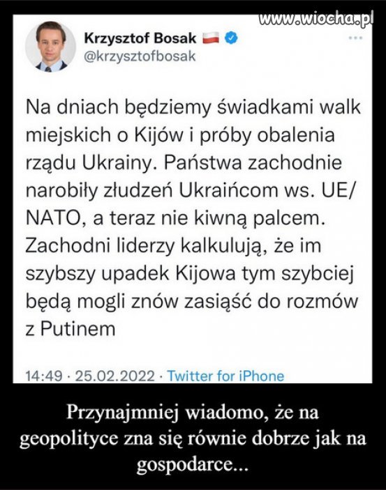 Bosak z Konfederosji, jak każdy...