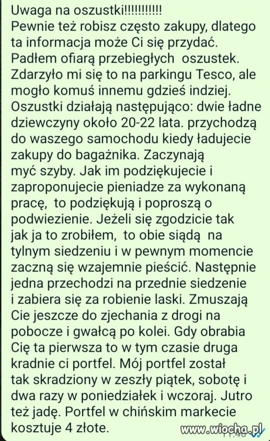 Uwaga oszustki