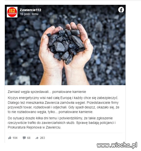 Sprzedawali pomalowane kamienie jako węgiel