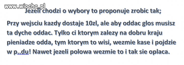Propozycja na przyszłe wybory