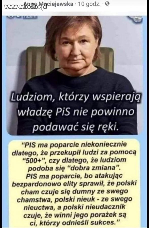 Popieram w stu procentach Panią Profesor