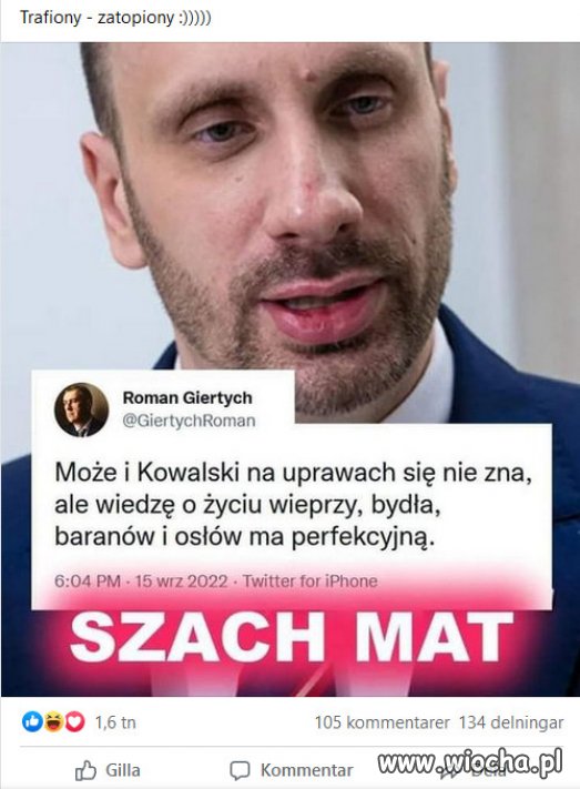 Im kto glupszy i zacofany, tym bardziej minister PiSu!