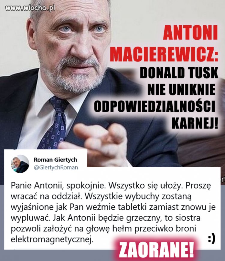 Nie uniknie odpowiedzialności..