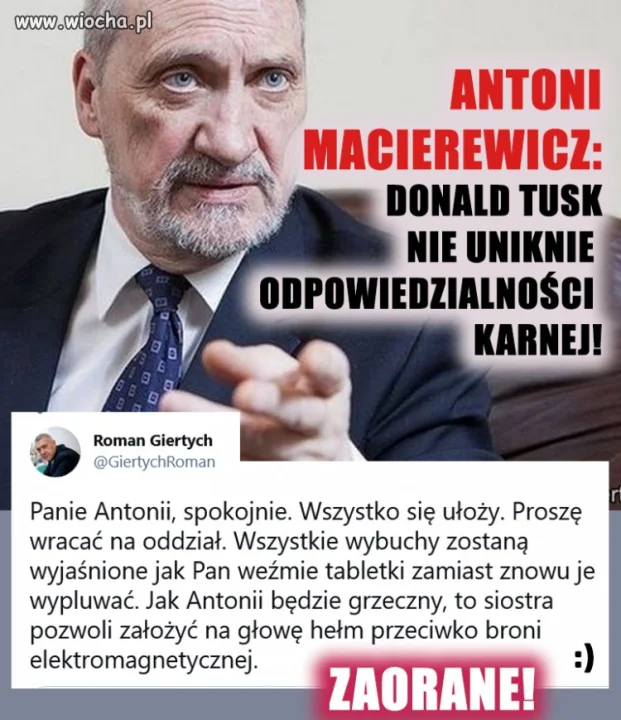 Nie uniknie odpowiedzialności..