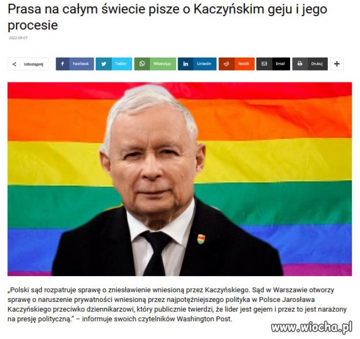 Takiej sławy prezes PiS chyba nie chciał.