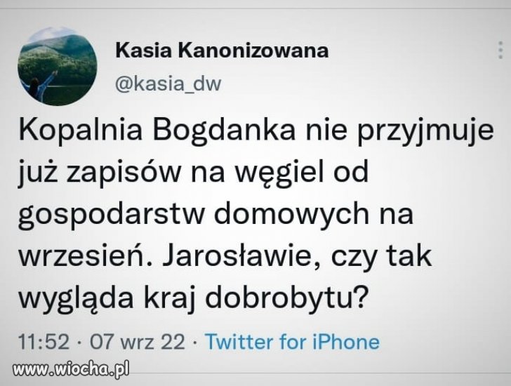 Matołżesz mówił... węgiel na zimę, może pojawić się na wiosnę...