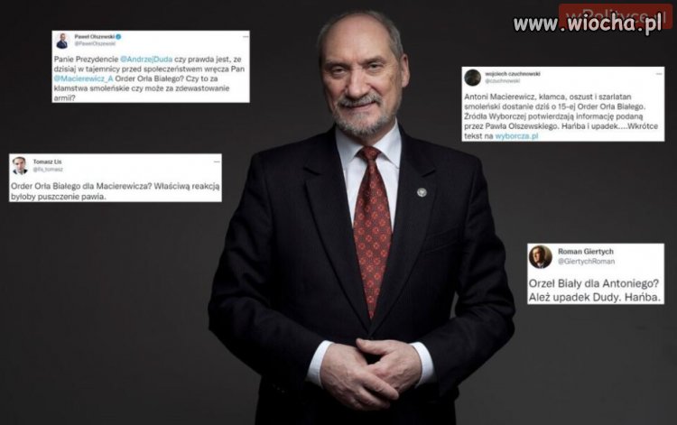 Najwyższe odznaczenie państwowe dla Macierewicza.