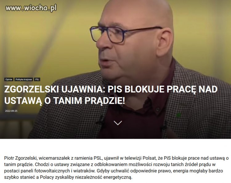 PiS chce zarabiac, na drogiej elektrycznosci!