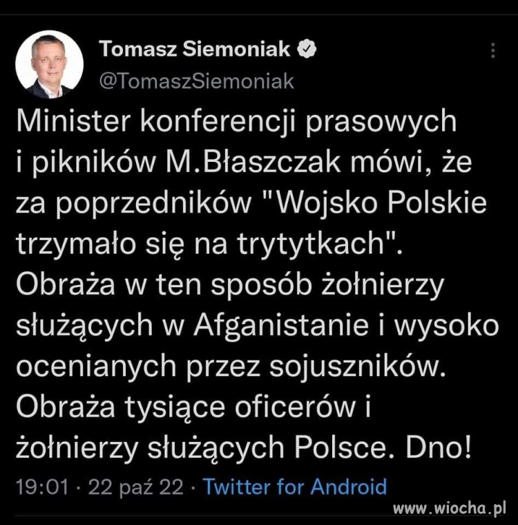 Błaszczak ma jajka na trytytkach 