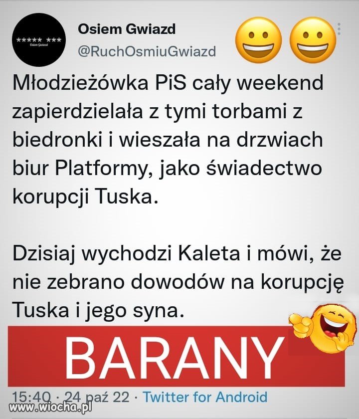 Może tak samo będą wieszać maseczki z programu ''Polskie szwalnie'' na klamkach biur ministrów z PiS