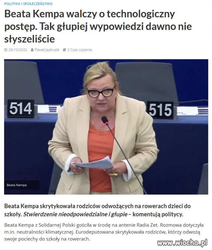 Kempa potwiedza poziom intelektualny, Solidarnej Polski
