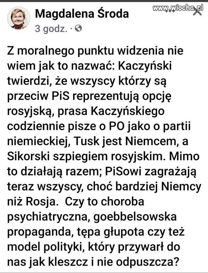 Jestem zdecydowanym przeciwnikiem i krytykiem pisu, można powiedzieć, że wrogiem i dlatego uważam się za patriotę.