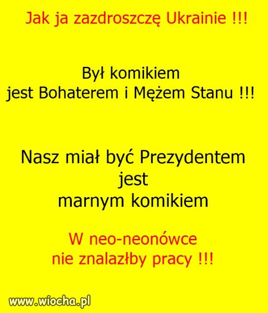 Ukraina dumna ze swojego prezydenta komika...