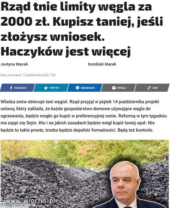 Węgiel na "kartki".