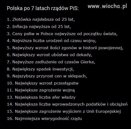 Efekty rządów i decyzji Kaczyńskiego są dramatyczne.