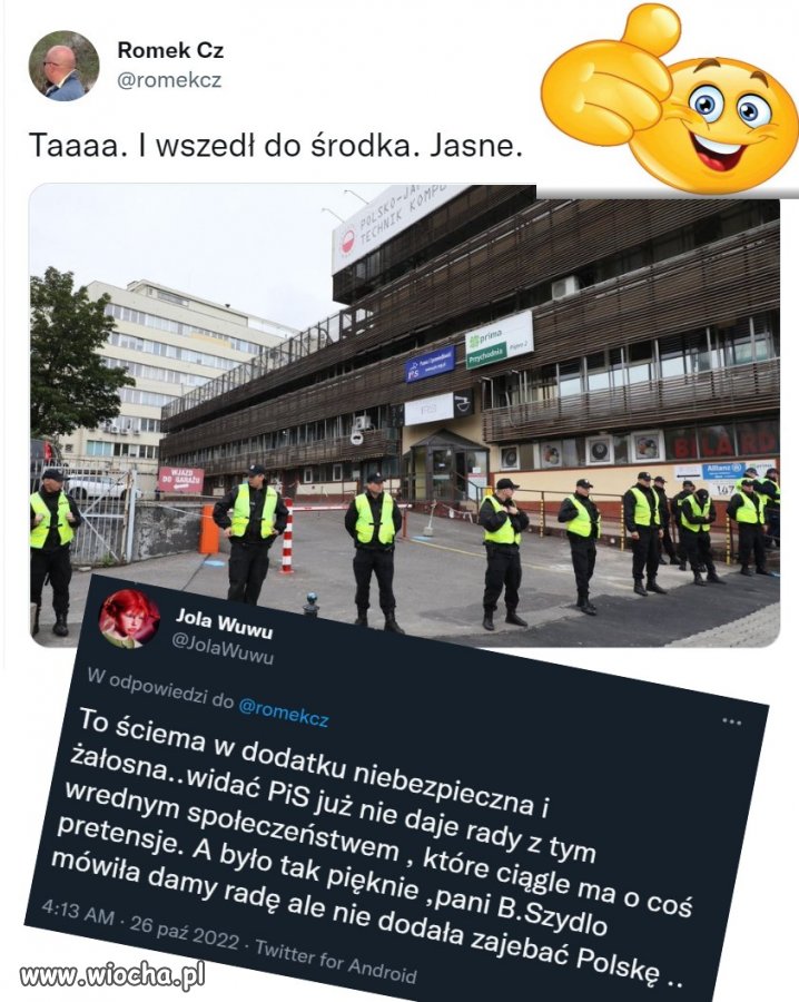 Wszedł, bo miał zaproszenie i rolę do odegrania.