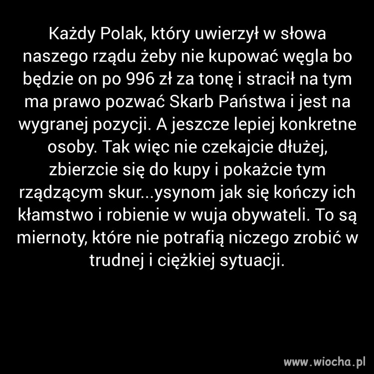 Nie kupujcie węgla mówili 