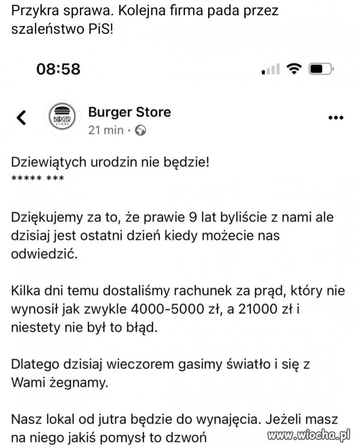 Kolejne lokale upadaja