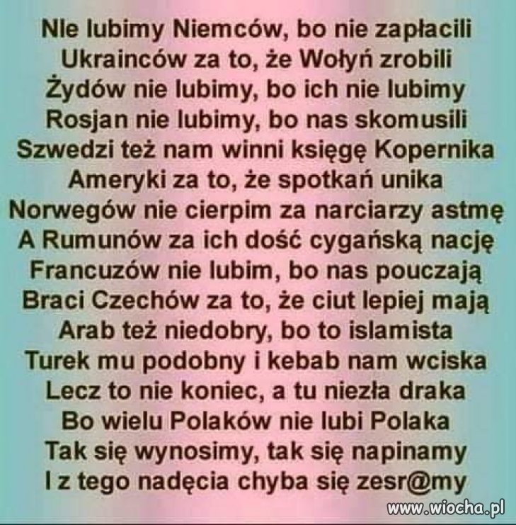 Norwegów to jeszcze dlatego, ze zdaniem 