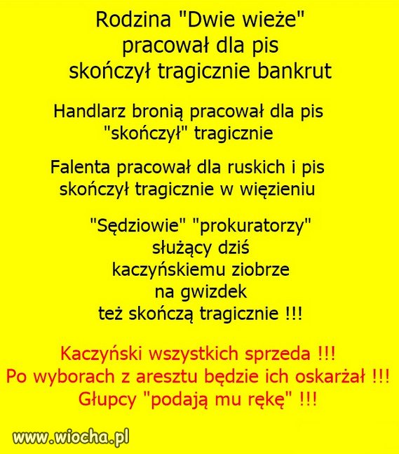 Każdy kto popierał Kaczyńskiego, źle skończył!