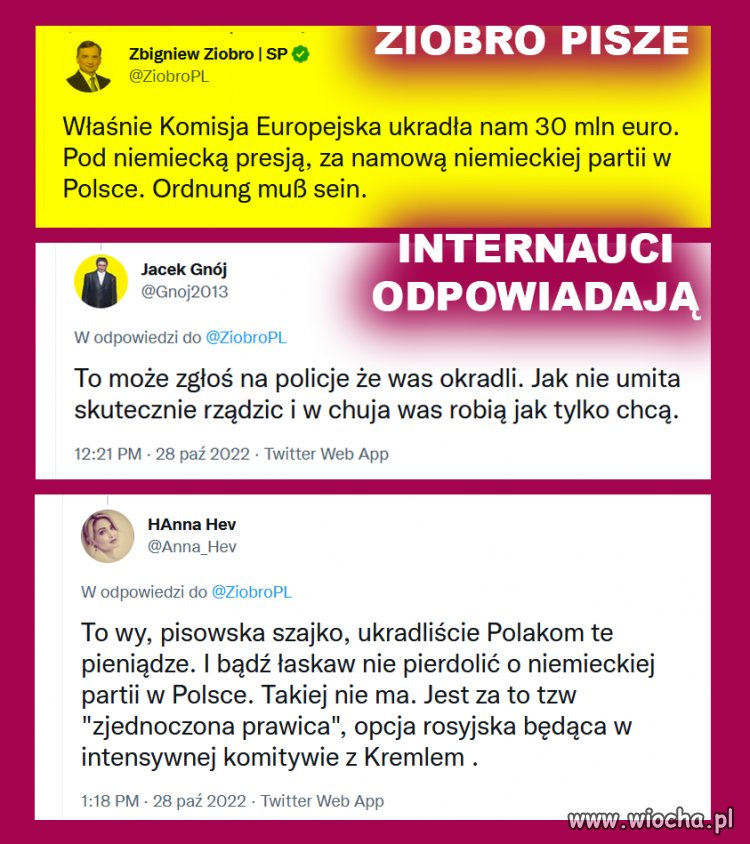 Internauci odpowiadają Ziobrze