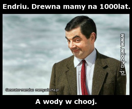 Endriu. Drewna mamy na 1000lat.