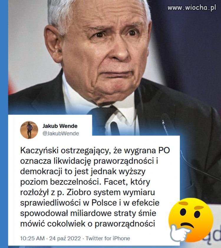Kaczyński mówi, co mu ślina na język przyniesie