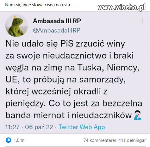 Praca PiS, to ciagle szukanie winnych ich wlasnych niepowodzen!