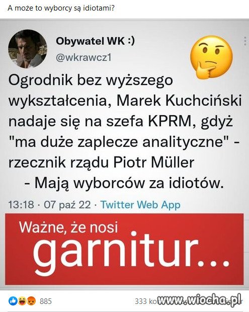 Kaczynskiemu juz brakuje idiotow do rzadu...