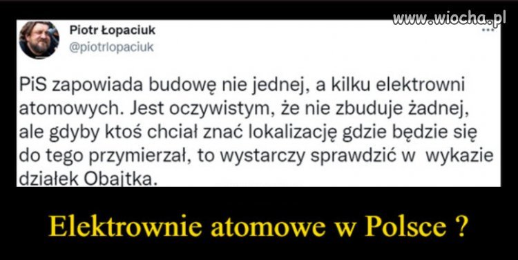 Nie będzie ani elektrowni, ani atomu. W tym bierze udział PiS.
