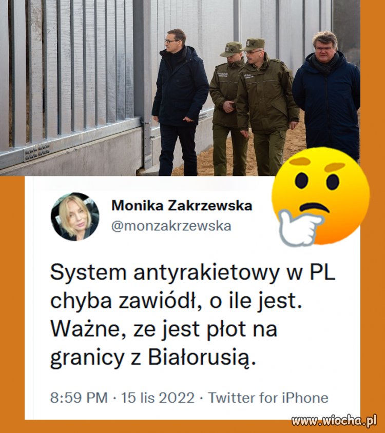 Trzeba wyższy płot wybudować, żeby te rakiety mogły na nim się zatrzymać