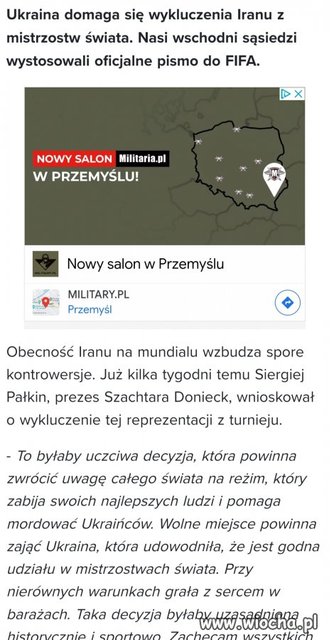 Już się bałem, że chodzi o Polskę 