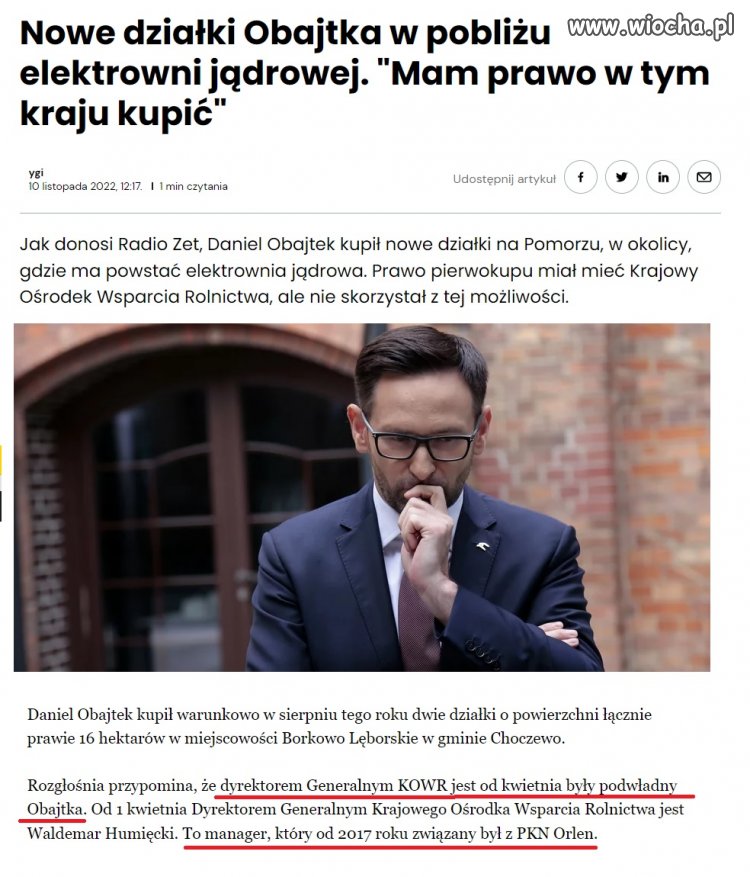 Przytulił 16 hektarów przy elektrowni