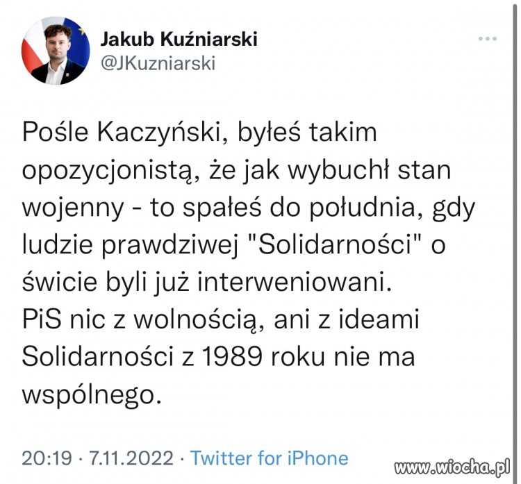Skoro był takim działaczem to dlaczego nie był internowany??