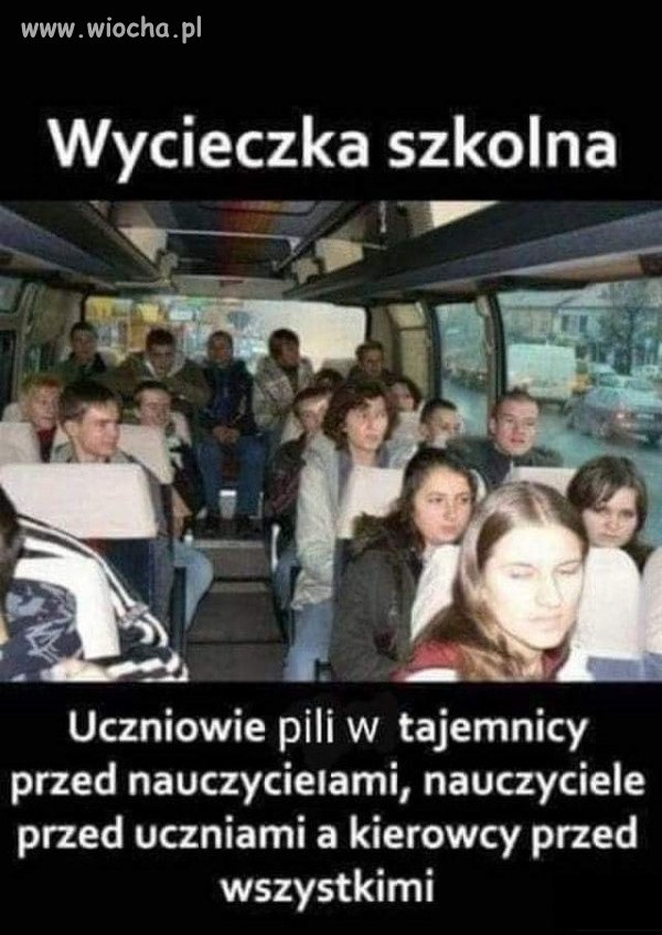 Wycieczka szkolna kiedyś.