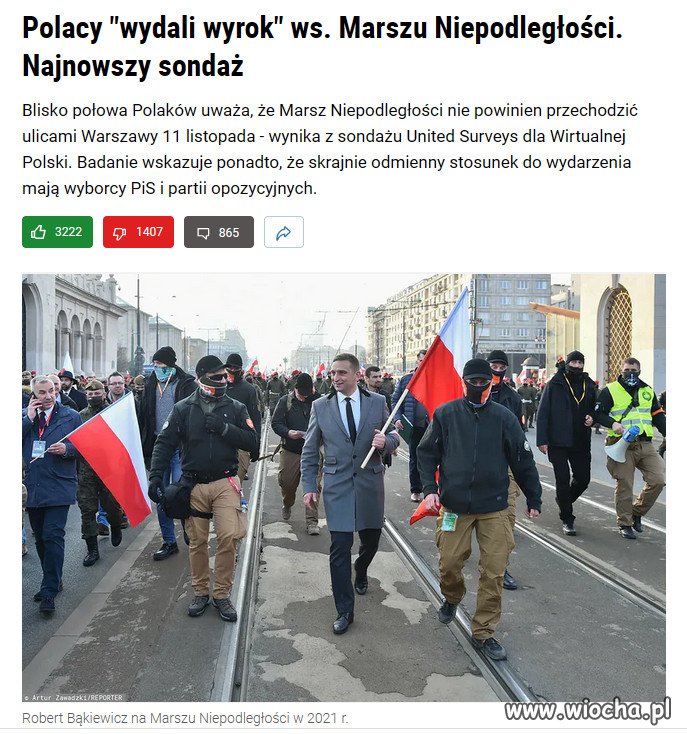 Polacy nie chca marszu oszolomow PiSJugent Bakiewicza!