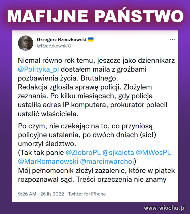 Albo zemsta na nielubianym dziennikarzu albo mają powody by chronić desperata. Lokalny działacz PiS?