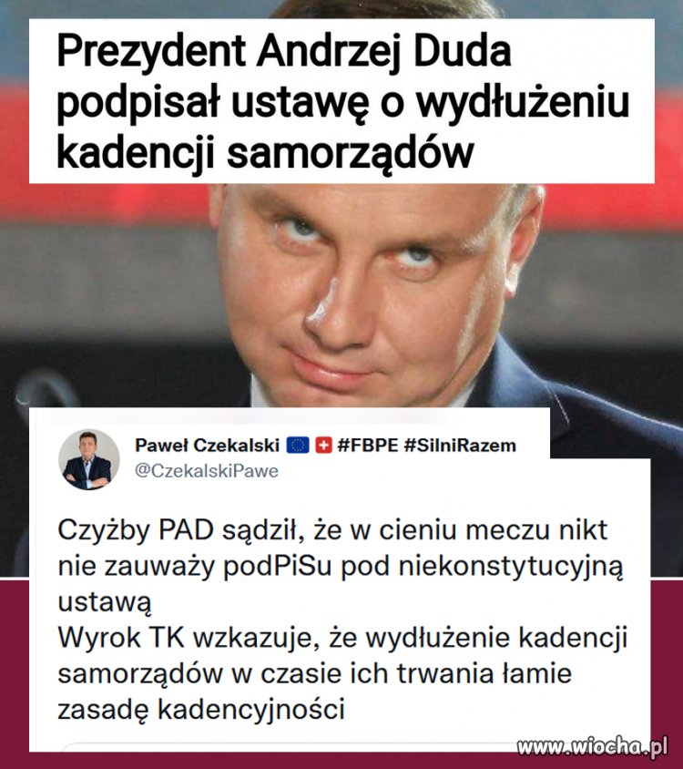 Co z niego za prezydent i na dodatek prawnik , który nagminnie łamie Konstytucję 