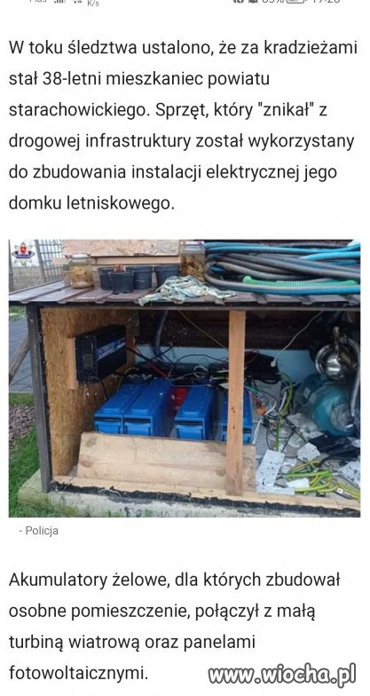 Rok kradł akumulatory.. 