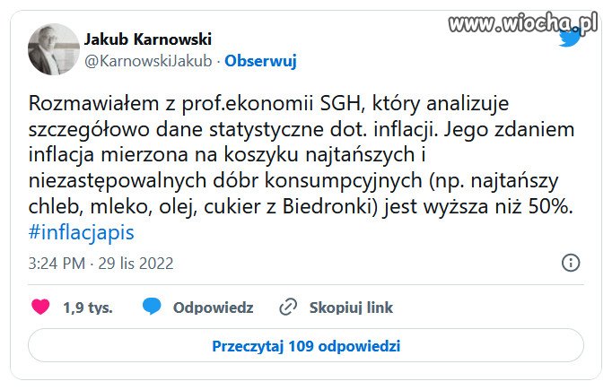 Brawo PiS, rzeczywista inflacja przekracza 50%!
