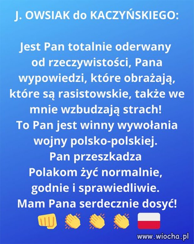 Owsiak do Kaczyńskiego