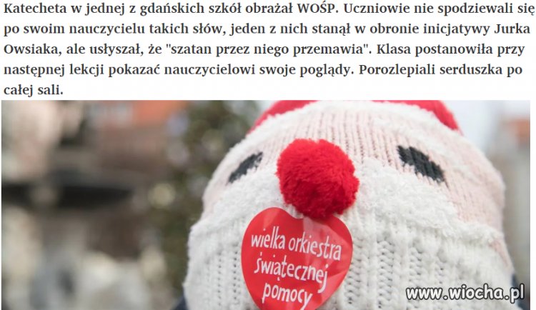 Sukienkowy obrażał WOŚP
