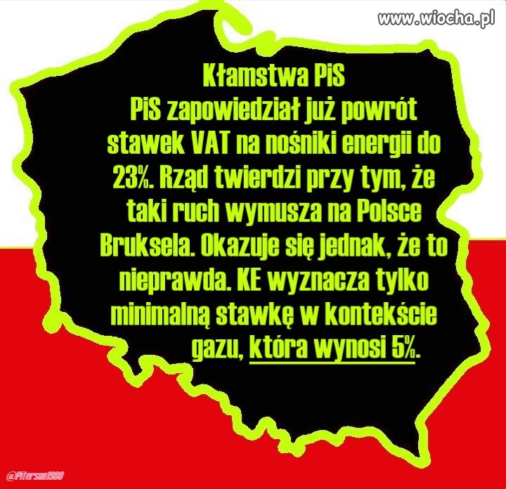 Z cyklu ''Kłamstwa pisu'' - VAT na nośniki energii