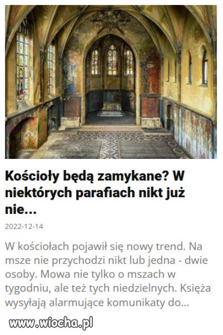 Nikt już nie przychodzi na mszę...