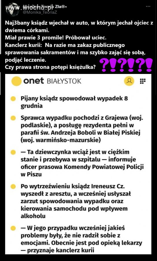 Czy prawa strona potępi księżulka?